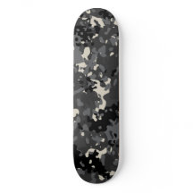 Planche à roulettes Camo noire blanche grise