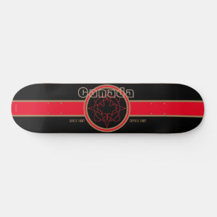 Skateboard Planche à roulettes Canada depuis 1867 (Noir)