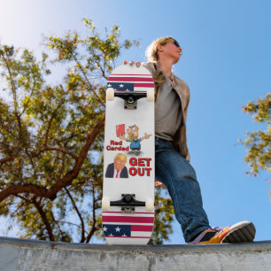 Skateboard Planche à roulettes cartonnée rouge