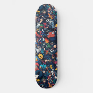 Skateboard Planche à roulettes conçue avec un graffiti anime 