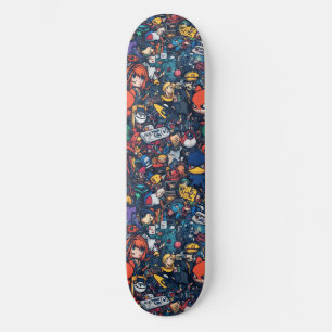 Skateboard Planche à roulettes conçue avec un graffiti anime 