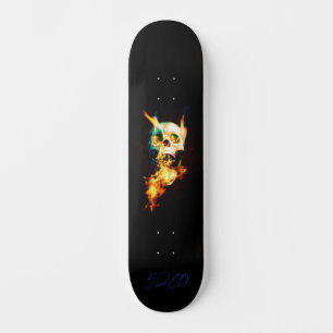 Skateboard Planche à roulettes Crâne en feu