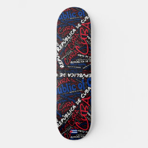 Skateboard Planche à roulettes Cuba Fierté Nationale Wordclou