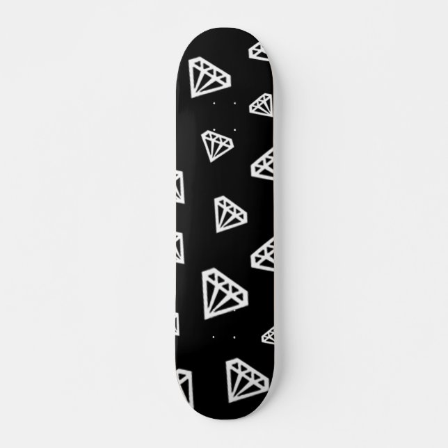 Skateboard planche à roulettes de blanc de diamants (Devant)