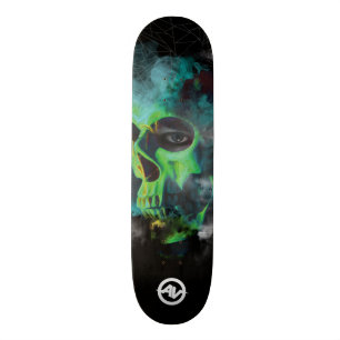 Skateboard Planche à roulettes de crâne - vert