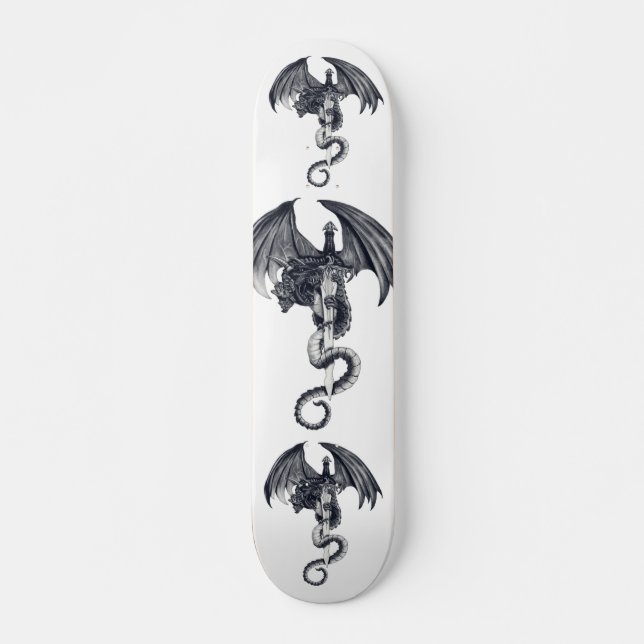 Skateboard Planche à roulettes de dragon et d'épée (Devant)