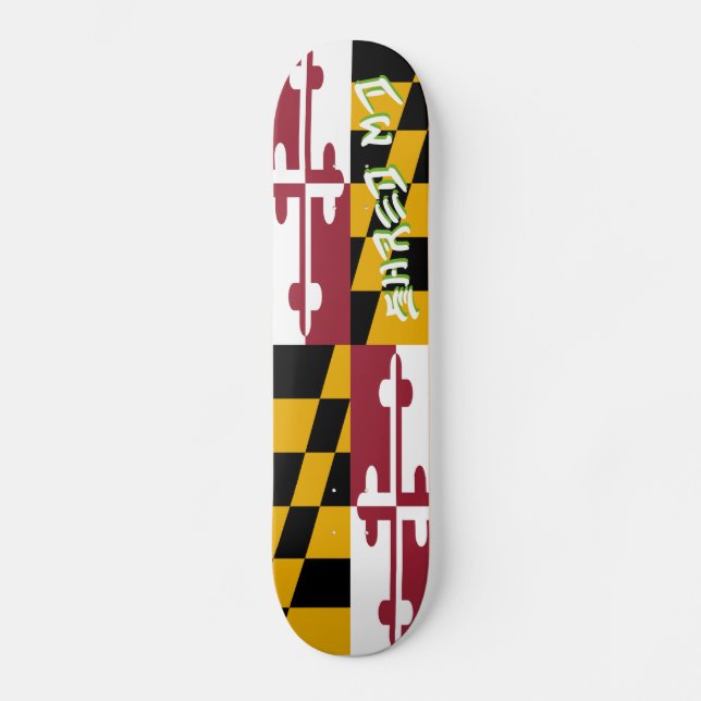 Skateboard Planche à roulettes de drapeau du Maryland de (Recto)