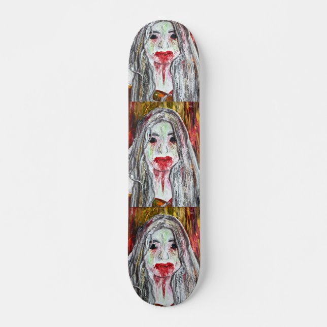 Skateboard Planche à roulettes de fille de zombi (Devant)