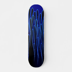 Skateboard Planche à roulettes de flammes bleues