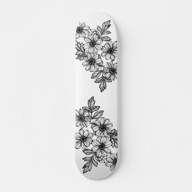 Skateboard Planche à roulettes de fleur de Dotwork (Devant)