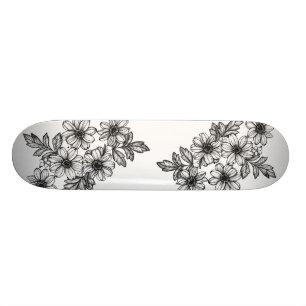 Skateboard Planche à roulettes de fleur de Dotwork
