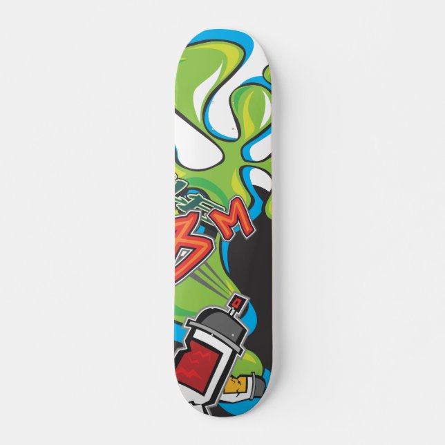 Skateboard Planche à roulettes de graffiti de floc (Devant)