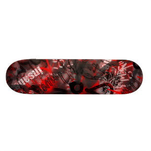 Skateboard Planche à roulettes de graffiti (rouge/noir)