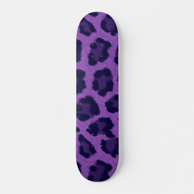 Skateboard Planche à roulettes de "LÉOPARD" (POURPRE) (Devant)