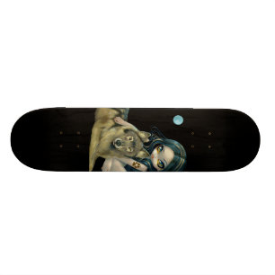 Skateboard Planche à roulettes de lune de loup