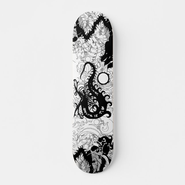 Skateboard Planche à roulettes de silhouette de dragon de mer (Devant)