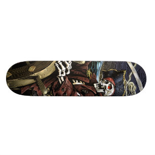 Skateboard Planche à roulettes de squelette de pirate