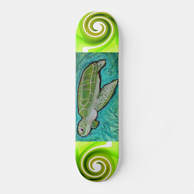 Skateboard Planche à roulettes de tortue de mer verte (Recto)