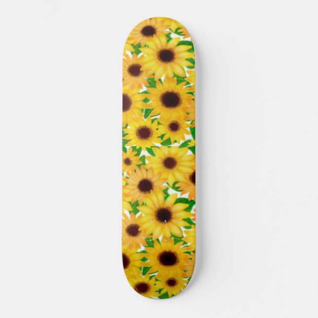 Skateboard Planche à roulettes de tournesols de pays (Recto)