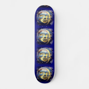 Skateboard planche à roulettes de visage de lune de visage d
