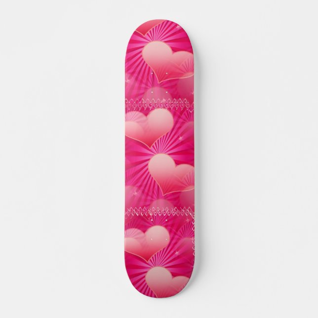 Skateboard Planche à roulettes d'étoile de coeur (Devant)