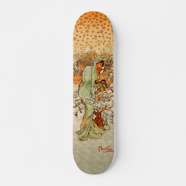Skateboard Planche à roulettes d'hiver d'Alfons Mucha (Devant)