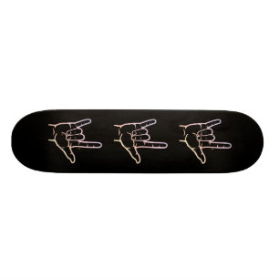Skateboard Planche à roulettes en pastel d'ASL je t'aime