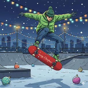 Skateboard Planche à roulettes festive de Noël Idée de cadeau