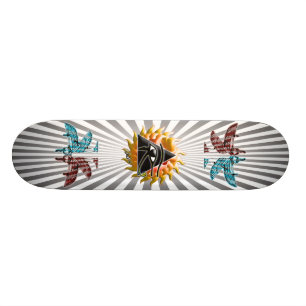 Skateboard Planche à roulettes flamboyante d'oeil de pyramide