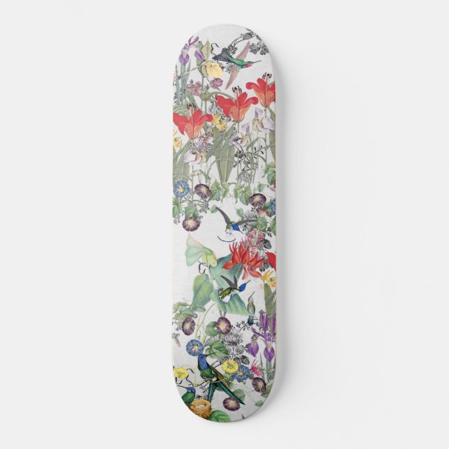 Skateboard Planche à roulettes florale animale de faune (Recto)
