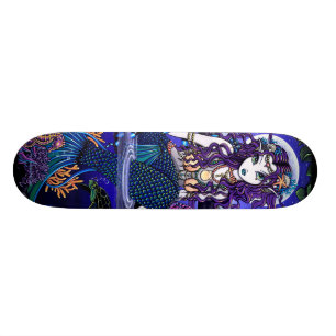 Skateboard Planche à roulettes gothique de sirène de lune