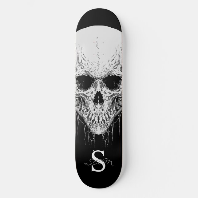 Skateboard planche à roulettes Gray Crâne Monogramme (Recto)