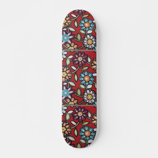 Skateboard planche à roulettes hippie de flower power (Devant)