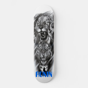 Skateboard Planche à roulettes Lion Tiger Crow Girl Silhouett