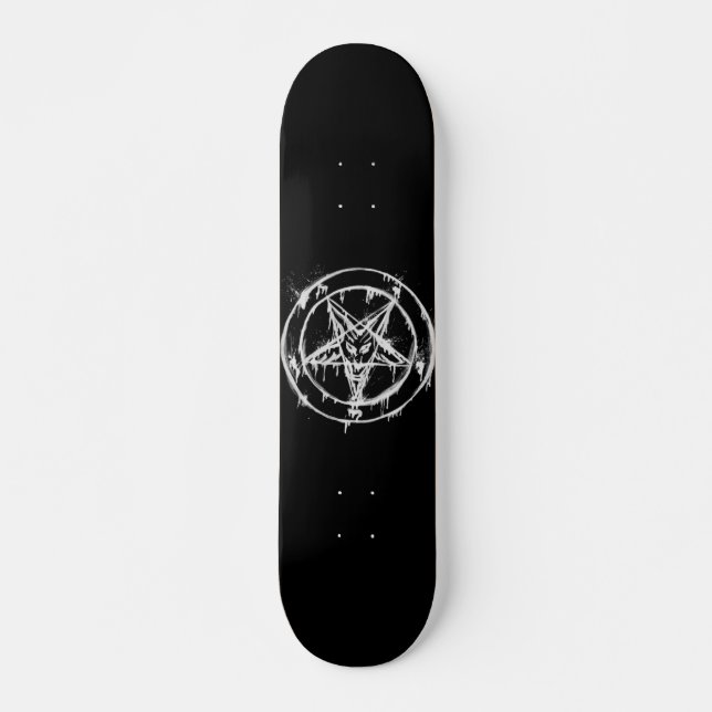 Skateboard Planche à roulettes malpropre noire de Baphomet (Devant)