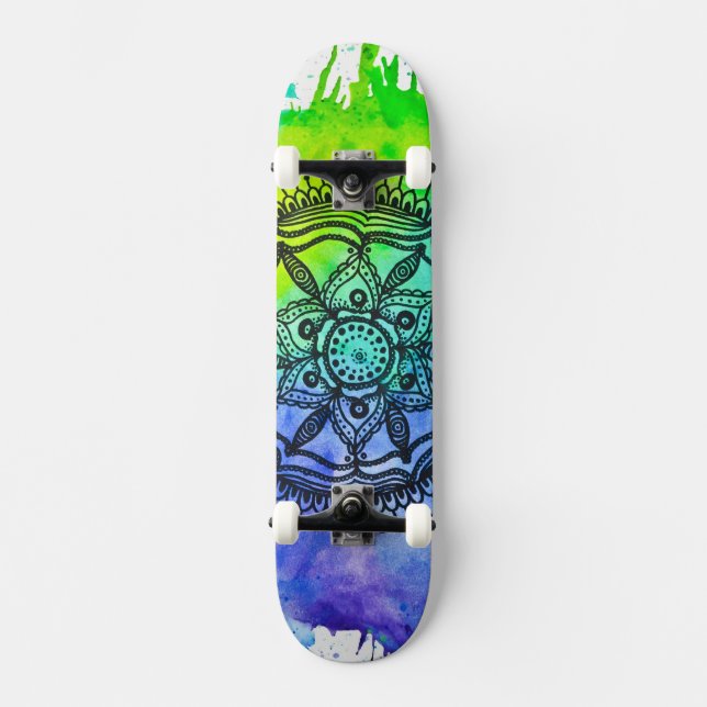 Skateboard Planche à roulettes | Megaflora de mandala (Recto)