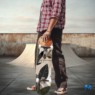 Skateboard Planche à roulettes minimaliste boho naturelle - F