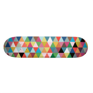 Skateboard Planche à roulettes modelée géométrique colorée