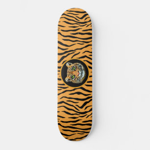 Skateboard Planche à Roulettes Moderne à Motif de Tigre Sauva
