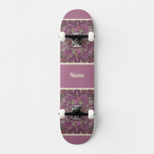 Skateboard Planche à roulettes Moody Plum Floral Doodle Art