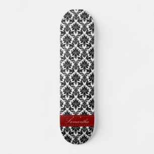 Skateboard Planche à roulettes noire Damask Lace