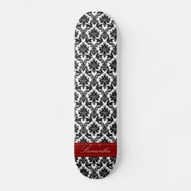 Skateboard Planche à roulettes noire Damask Lace (Recto)