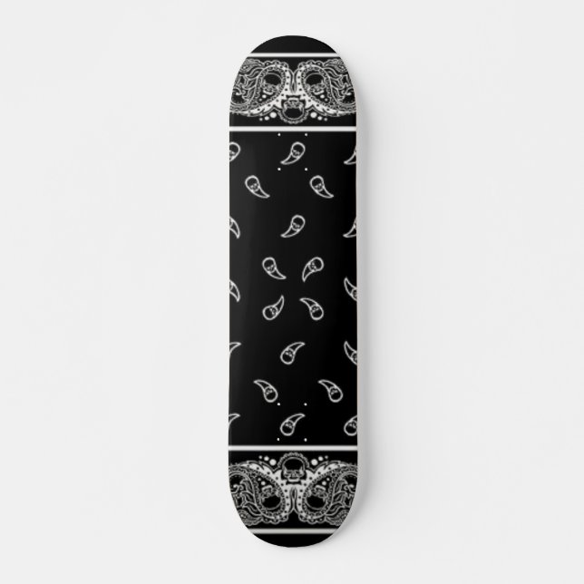 Skateboard Planche à roulettes noire de Bandana (Devant)
