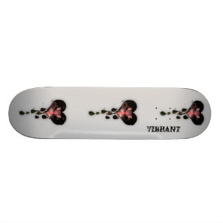Skateboard Planche à roulettes noire et rose VIBRANTE de