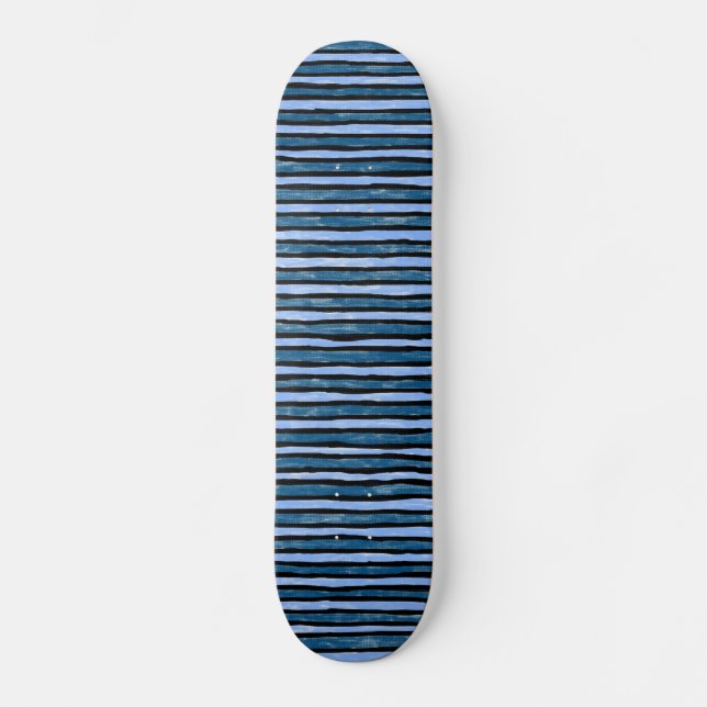 Skateboard Planche à roulettes, rayures peintes, lt Blue et (Recto)