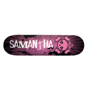 Skateboard Planche à roulettes rose d'élém. d'os croisés de