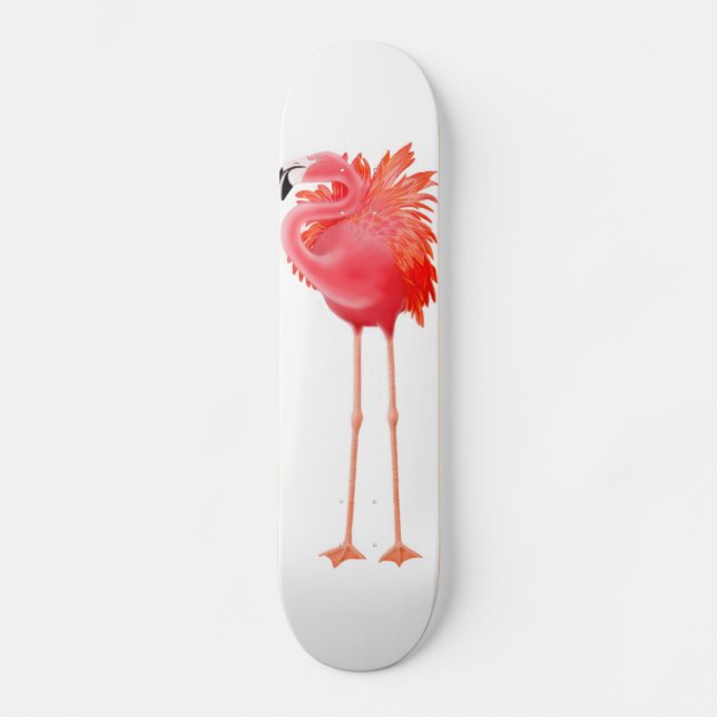 Skateboard Planche à roulettes rose des Caraïbes de Flamant (Recto)