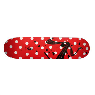 Skateboard Planche à roulettes rouge et blanche d'élém. de