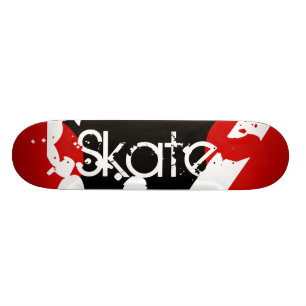 Skateboard Planche à roulettes rouge, noire et blanche de