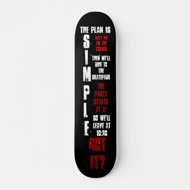 Skateboard Planche à roulettes simple de plan (Devant)